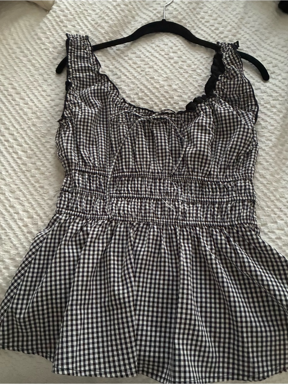 RNWY Contemporary Fashion Size Small Gingham Peplum Top